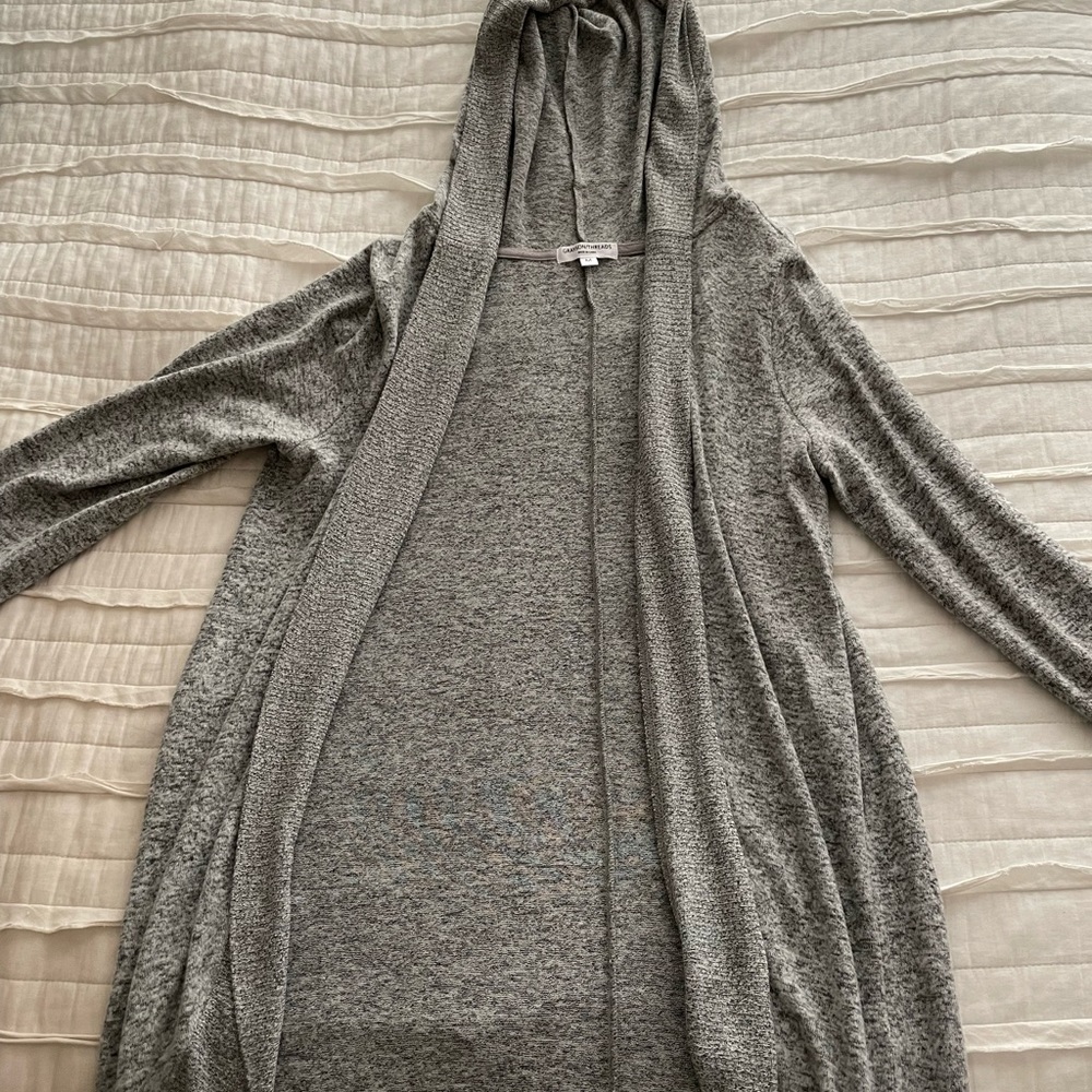 Grey marble cardigan sweater